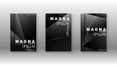 Kapak tasarım deseninin arka planı. mavi üçgen çizgi. Vektör ön sayfa yazı tipi