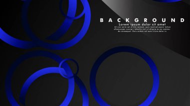 Parlak fantezi mavi siyah daireler ile soyut metal vektör arka plan