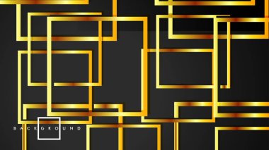 Vektör Modern Soyut Kareler Arka Planlar . siyah ve altın renk degradesi ile. eps 10 şablonu