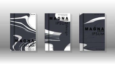 Arka kapak sıvı elemanları ile. Tasarım kavramı kitap. Fütüristik iş düzeni. Dijital poster şablonu. Tasarlamak vektör - eps10