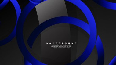 Parlak fantezi mavi siyah daireler ile soyut metal vektör arka plan