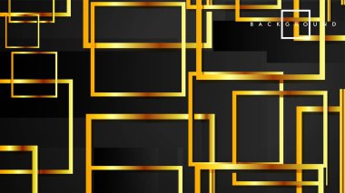 Vektör Modern Soyut Kareler Arka Planlar . siyah ve altın renk degradesi ile. eps 10 şablonu