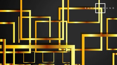 Vektör Modern Soyut Kareler Arka Planlar . siyah ve altın renk degradesi ile. eps 10 şablonu