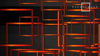 Vektör Modern Soyut Kareler Arka Planlar . siyah turuncu degrade ile. eps 10 şablonu