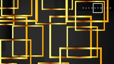 Vektör Modern Soyut Kareler Arka Planlar . siyah ve altın renk degradesi ile. eps 10 şablonu