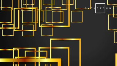 Vektör Modern Soyut Kareler Arka Planlar . siyah ve altın renk degradesi ile. eps 10 şablonu
