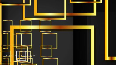 Vektör Modern Soyut Kareler Arka Planlar . siyah ve altın renk degradesi ile. eps 10 şablonu