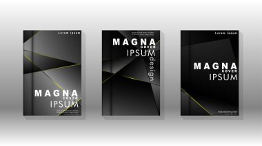 Fantezi çokgen kapak desen arka plan tasarımı. sarı üçgen çizgi