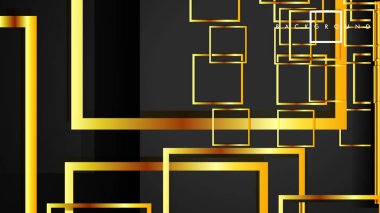 Vektör Modern Soyut Kareler Arka Planlar . siyah ve altın renk degradesi ile. eps 10 şablonu