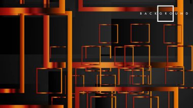 Vektör Modern Soyut Kareler Arka Planlar . siyah ve metal renk degradesi ile. eps 10 şablonu