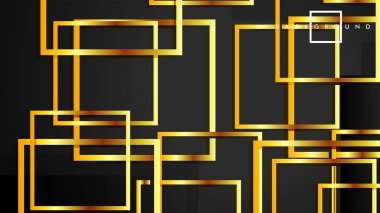 Vektör Modern Soyut Kareler Arka Planlar . siyah ve altın renk degradesi ile. eps 10 şablonu