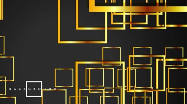Vektör Modern Soyut Kareler Arka Planlar . siyah ve altın renk degradesi ile. eps 10 şablonu