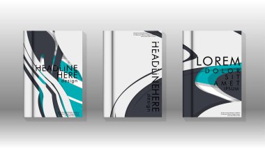 Arka kapak sıvı elemanları ile. Tasarım kavramı kitap. Fütüristik iş düzeni. Dijital poster şablonu. Tasarlamak vektör - eps10