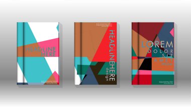 Soyut kitap kapağı düzeninin arka planı. Broşürler, dergiler, vektör şablonları vb. için. Modern tasarımlar Eps 10'da geometrik desenler oluşturur