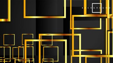 Vektör Modern Soyut Kareler Arka Planlar . siyah ve altın renk degradesi ile. eps 10 şablonu