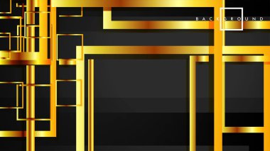Vektör Modern Soyut Kareler Arka Planlar . siyah ve altın renk degradesi ile. eps 10 şablonu