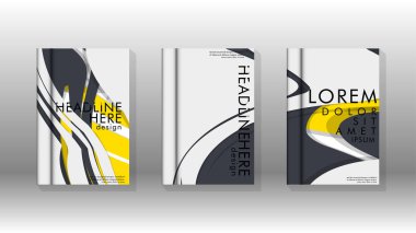 Arka kapak sıvı elemanları ile. Tasarım kavramı kitap. Fütüristik iş düzeni. Dijital poster şablonu. Tasarlamak vektör - eps10