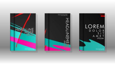 Geometrik tasarım arka planlı kapak kitabı