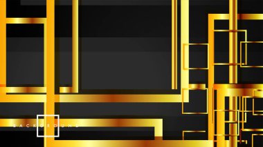 Vektör Modern Soyut Kareler Arka Planlar . siyah ve altın renk degradesi ile. eps 10 şablonu
