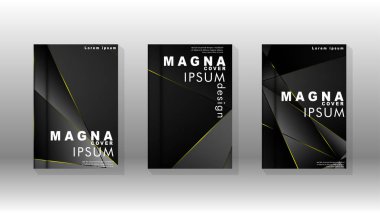 Fantezi çokgen kapak desen arka plan tasarımı. sarı üçgen çizgi