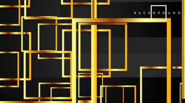 Vektör Modern Soyut Kareler Arka Planlar . siyah ve altın renk degradesi ile. eps 10 şablonu