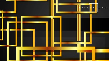 Vektör Modern Soyut Kareler Arka Planlar . siyah ve altın renk degradesi ile. eps 10 şablonu