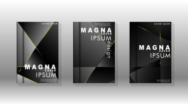 Fantezi çokgen kapak desen arka plan tasarımı. sarı üçgen çizgi