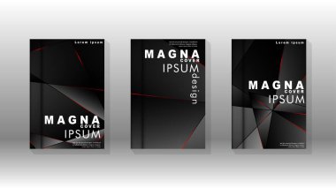 Kapak tasarım deseninin arka planı. Kırmızı üçgen çizgisi. Vektör ön sayfa yazı tipi