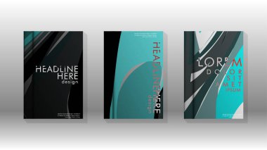 Dalga elemanları ile soyut kapak. kitap tasarım konsepti. Fütüristik iş düzeni. Dijital poster şablonu. Tasarım Vektörü - eps10