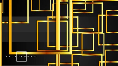 Vektör Modern Soyut Kareler Arka Planlar . siyah ve altın renk degradesi ile. eps 10 şablonu