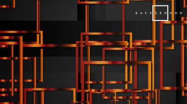 Vektör Modern Soyut Kareler Arka Planlar . siyah ve metal renk degradesi ile. eps 10 şablonu