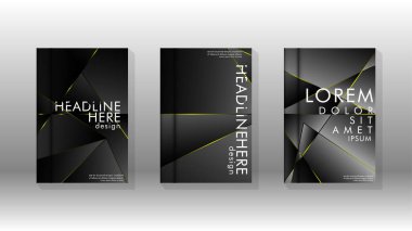 Fantezi çokgen kapak desen arka plan tasarımı. sarı üçgen çizgi