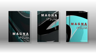 Dalga elemanları ile soyut kapak. kitap tasarım konsepti. Fütüristik iş düzeni. Dijital poster şablonu. Tasarım Vektörü - eps10