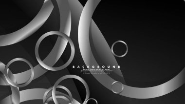 Lüks parlak gri daireler ile soyut metal vektör arka plan