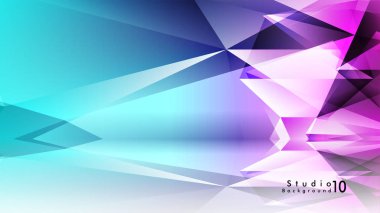 Vektör stüdyo arka plan. renkli degradeler ve arka plan aynaları ile soyut üçgenler.