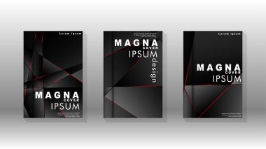 Kapak tasarım deseninin arka planı. Kırmızı üçgen çizgisi. Vektör ön sayfa yazı tipi