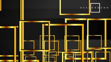 Vektör Modern Soyut Kareler Arka Planlar . siyah ve altın renk degradesi ile. eps 10 şablonu