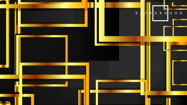 Vektör Modern Soyut Kareler Arka Planlar . siyah ve altın renk degradesi ile. eps 10 şablonu
