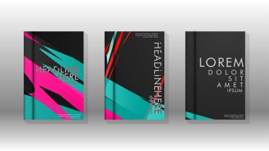 Geometrik tasarım arka planlı kapak kitabı