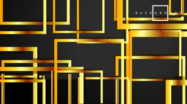 Vektör Modern Soyut Kareler Arka Planlar . siyah ve altın renk degradesi ile. eps 10 şablonu