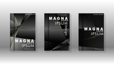 Fantezi çokgen kapak desen arka plan tasarımı. sarı üçgen çizgi