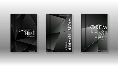 Arka plan kapağı tasarımı lüks çokgen desenler.yeşil üçgen çizgi