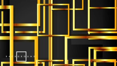 Vektör Modern Soyut Kareler Arka Planlar . siyah ve altın renk degradesi ile. eps 10 şablonu