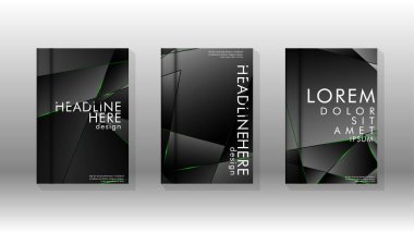 Arka plan kapağı tasarımı lüks çokgen desenler.yeşil üçgen çizgi