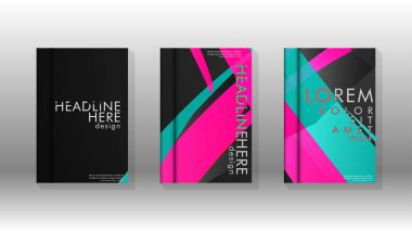 Geometrik tasarım arka planlı kapak kitabı