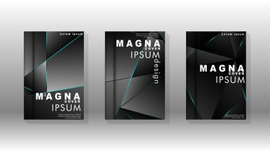 Kapak tasarım deseninin arka planı. mavi üçgen çizgi. Vektör ön sayfa yazı tipi