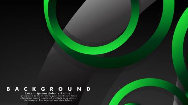 Parlak fantezi yeşil siyah daireler ile soyut metal vektör arka plan