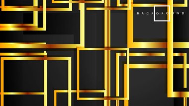 Vektör Modern Soyut Kareler Arka Planlar . siyah ve altın renk degradesi ile. eps 10 şablonu