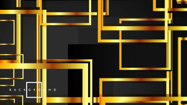 Vektör Modern Soyut Kareler Arka Planlar . siyah ve altın renk degradesi ile. eps 10 şablonu