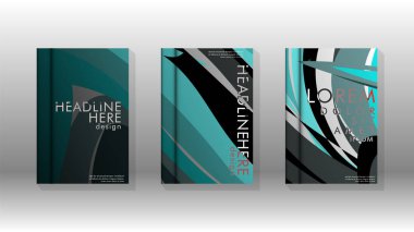 Dalga elemanları ile soyut kapak. kitap tasarım konsepti. Fütüristik iş düzeni. Dijital poster şablonu. Tasarım Vektörü - eps10